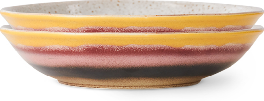 HKliving 70's curry bolle 21,7x21 cm 2 pakning Hibiscus