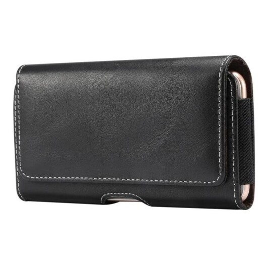 INCOVER Skinn Belteveske til Mobil Svart (Maks. Mobil: 160 x 83 x 18 mm)