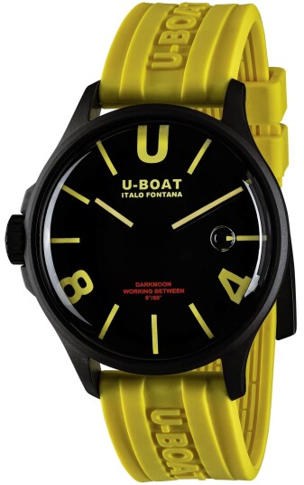 U Boat Herreklokke 9522/A Darkmoon Sort/Gummi Ø44.8 mm