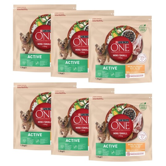 Purina One Mini Active Kylling & Ris 9 kg (6 X 1.5 kg)