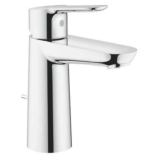 Grohe Bau Edge servantbatteri Med kaldstart og bunnventil, Krom Grohe Bau Edge servantbatteri Med kaldstart og bunnventil, Krom