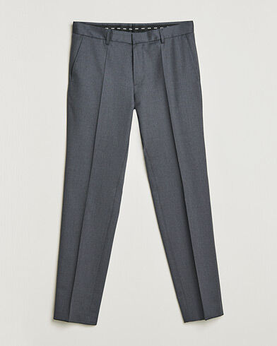 Boss Genius Slim Fit Wool Trousers Dark Grey