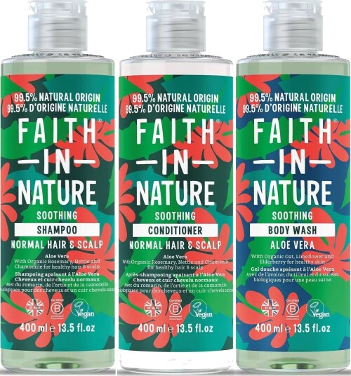 Faith In Nature Bundle Aloe Vera Shampoo 400 ml & Conditioner 400 ml &