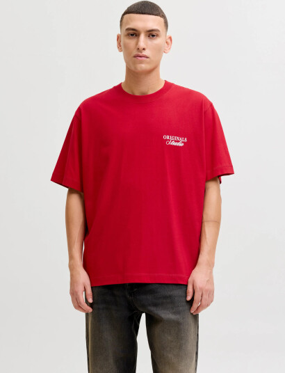 Jack & Jones Jornorrebro Typo Tee Ss Crew Neck Noos   Red   XS