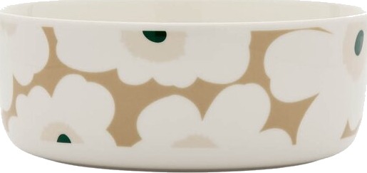 Marimekko Oiva Unikko serveringsbolle 1,5 L hvit/beige/grønn