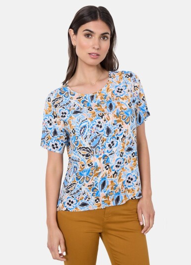 Soya Concept Sc-Mitra 1 Bright Blue Combi S T-Shirts Soya Concept Sc-Mitra 1 Bright Blue Combi S T-Shirts