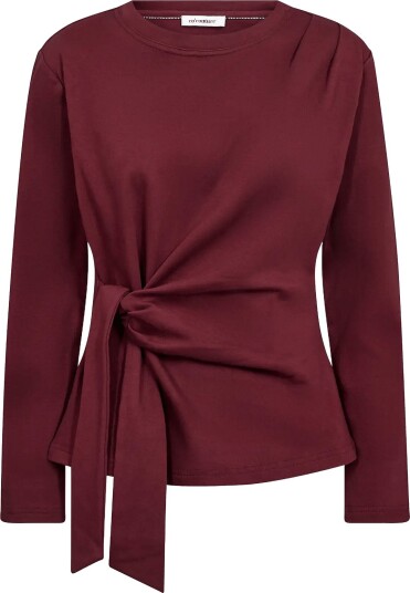 Co" Couture Orianecc Ls Pleat Tie Tee WINE RED M