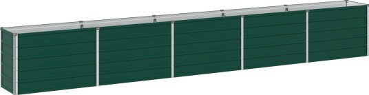 vidaXL Hevet Hagebed Grønn 400 x 40 x 55 cm Galvanisert stål