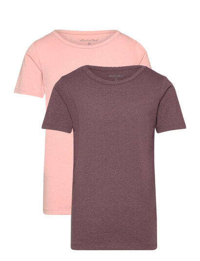 Minymo Basic 33 -T-Shirt Ss (2-Pack) Pink 92 Minymo Basic 33 -T-Shirt Ss (2-Pack) Pink 92