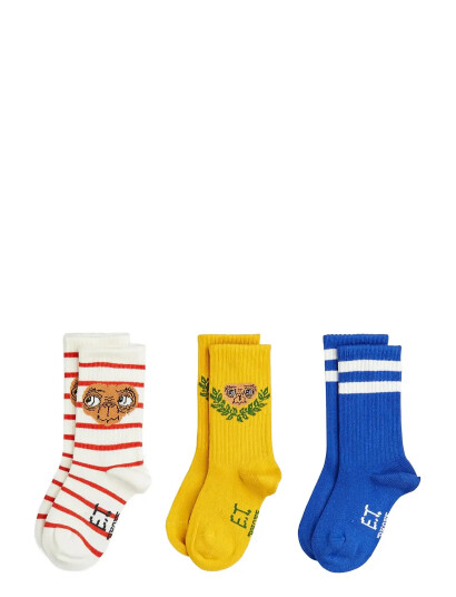 Mini Rodini E.t 3-Pack Socks - White - 13/15