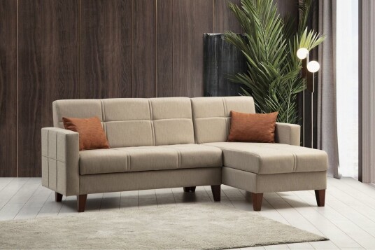 Darcia Sovesofa med Sjeselong 3 seter Beige Darcia Sovesofa med Sjeselong 3 seter Beige