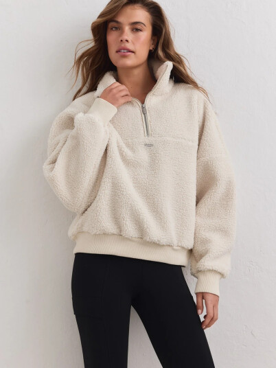 Aim"n Pile Half Zip Beige XL