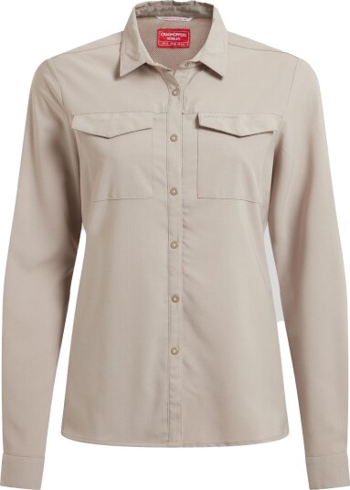 Craghoppers Women's Nosilife Pro Long Sleeved Shirt V Soft Mushroom 18 Craghoppers Women's Nosilife Pro Long Sleeved Shirt V Soft Mushroom 18