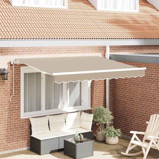 Innvendbar Markise Beige 350 x 200 cm stoff