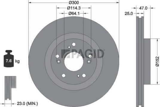 PAGID 54779NC Bremseskive PAGID 54779NC Bremseskive