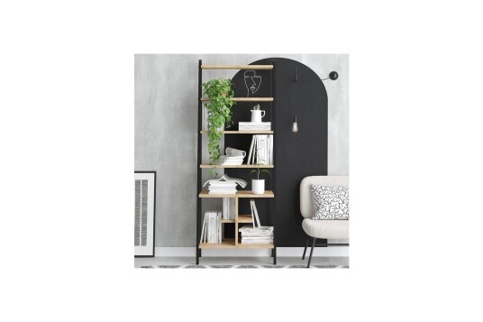 Elyros Bokhylle 64 cm Eik/Sort