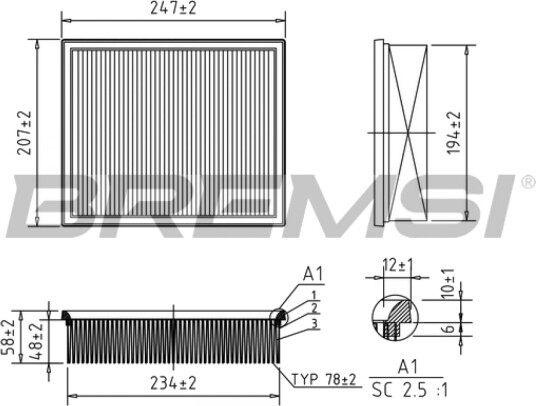 Luftfilter BREMSI FA1360