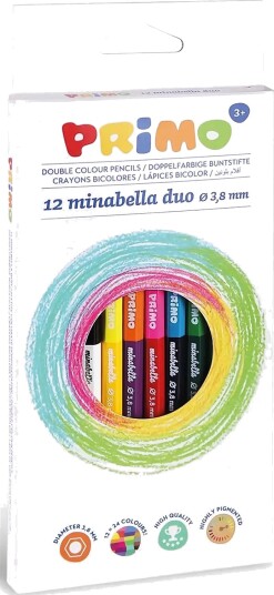 Primo Colour Pencils 12 Pcs Minabella Double Sided Multi/patterned ONE SIZE