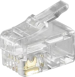 RJ10 modular plug for flatcables 4 pol.
