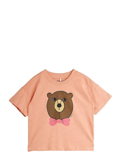 Mini Rodini Bear Sp Ss Tee - Coral - 56/62