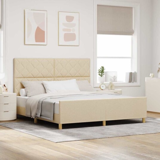 Krem Farge Seng RAMME 180x200 cm Stoff