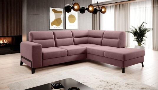 Anglika Sofa m. Sjeselong 4 seters   Rosa