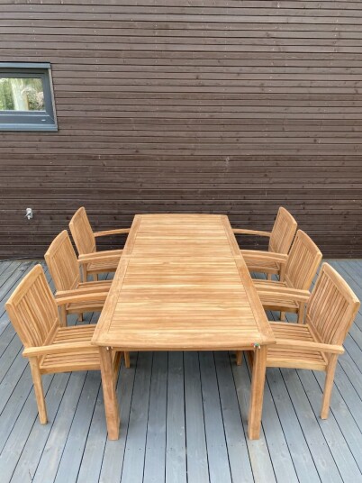 Hagemøbelsett "Flaskebekk" Teak V1