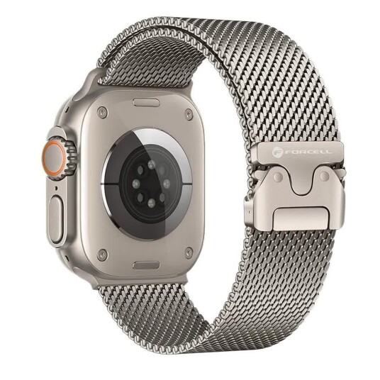 Forcell F Design FA11 Reim i Rustfritt Stål for Apple Watch 38/40/41mm Sølv