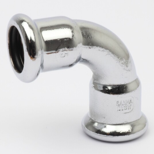 Altech CU Bend Pressfitting   Forkrommet med 2 Muffe 12mm / 90°