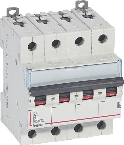 Legrand DX3 MCB automatsikring B1 4P 4M 6/10kA