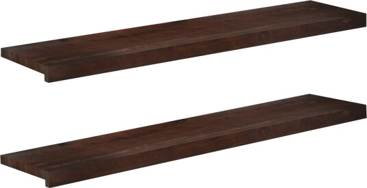 vidaXL Trappetrinn 2 stk. 120 x 30 x 2 cm Mørk brun Massiv bøketre