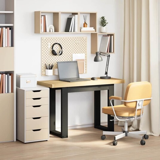  Skrivebord NOAIN U-formede ben 120x50x75 cm heltre furu