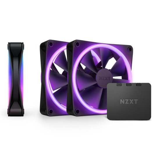 NZXT F120 RGB Duo 120mm Kabinettvifter 3-pakning Svart med RGB