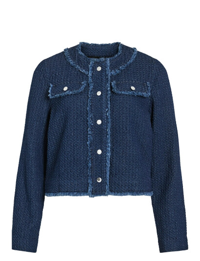 Vila Vioaklynn O-Neck L/S Denim Jacket - Navy - 38 Vila Vioaklynn O-Neck L/S Denim Jacket - Navy - 38