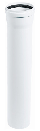 AVLØPSRØR 50MM PP HVIT 1M M/MUFFE