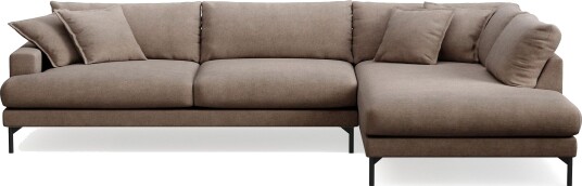 Menard Premium 5 seters høyrevendt L formet dyp sjeselongsofa i stoff Brun