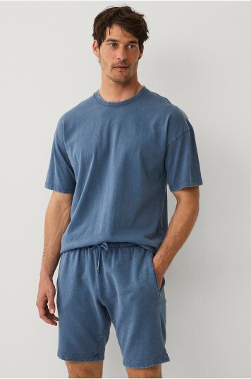Ellos Collection Vasket sweatshorts Blå Ellos Collection Vasket sweatshorts Blå