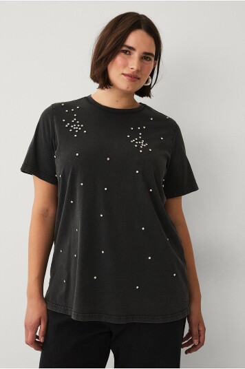 Zizzi T skjorte mLouise S/S Grå
