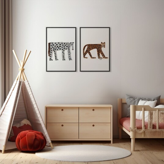 Plakat Prikkede Dyr / Sett med 2