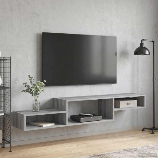 vidaXL Vegghengt TV-skap Veggmontert Grå Sonoma 150 x 28 x 26 cm
