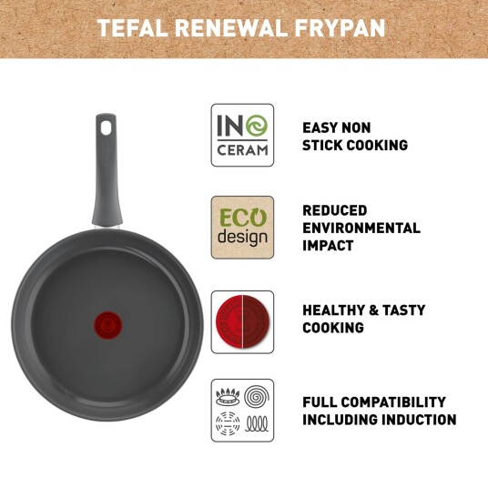 TEFAL RENEWAL STEKEPANNE 20 CM GRÅ