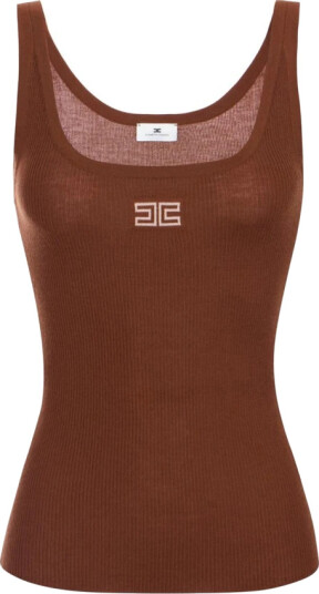 Elisabetta Franchi Dame Topper Brun 2XL,