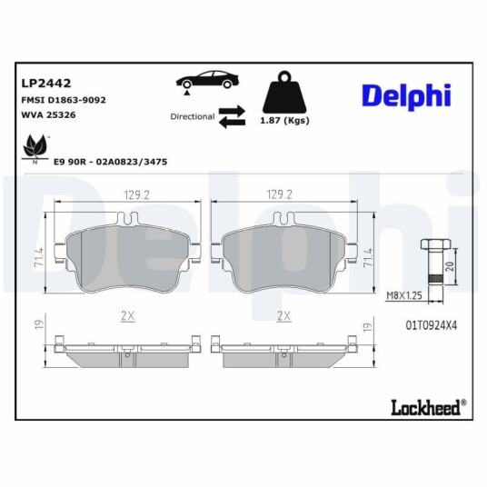 Bremseklosser DELPHI LP2442 Bremseklosser DELPHI LP2442