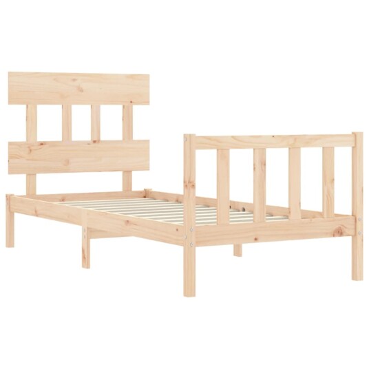 vidaXL Sengeramme med hodegavl 90x200 cm heltre