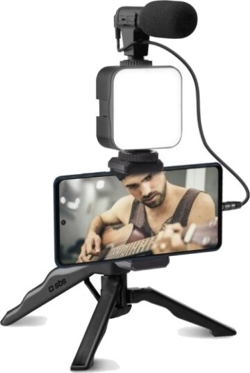SBS Testreamkit Streaming Tripod Kit with Smartphone Holder Black