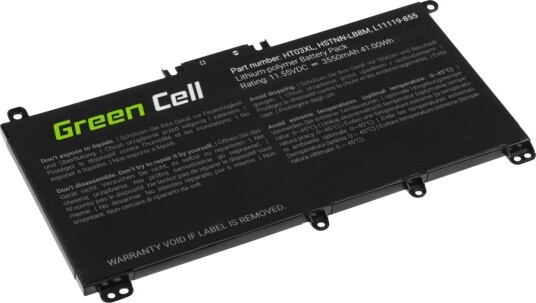 Green Cell Batteri Til Bærbar Pc Tilsvarer: Hp Ht03xl Litiumpolymer 3-Cellers 3550 Mah Svart GC-HP163