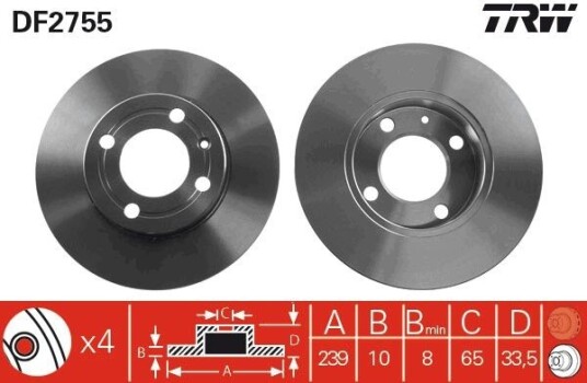 Bremseskive TRW DF2755
