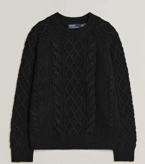 Polo Ralph Lauren Wool/Alpaca Pullover Polo Black