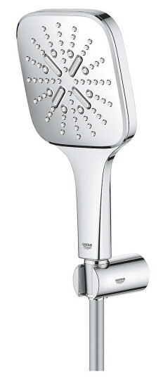 Grohe Rainshower SmartActive Cube 130 Med holder/slange, 3 stråletyper, Krom Grohe Rainshower SmartActive Cube 130 Med holder/slange, 3 stråletyper, Krom