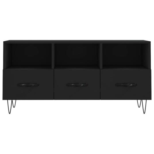 vidaXL TV-benk svart 102x36x50 cm konstruert tre 8720845944544 vidaXL TV-benk svart 102x36x50 cm konstruert tre 8720845944544